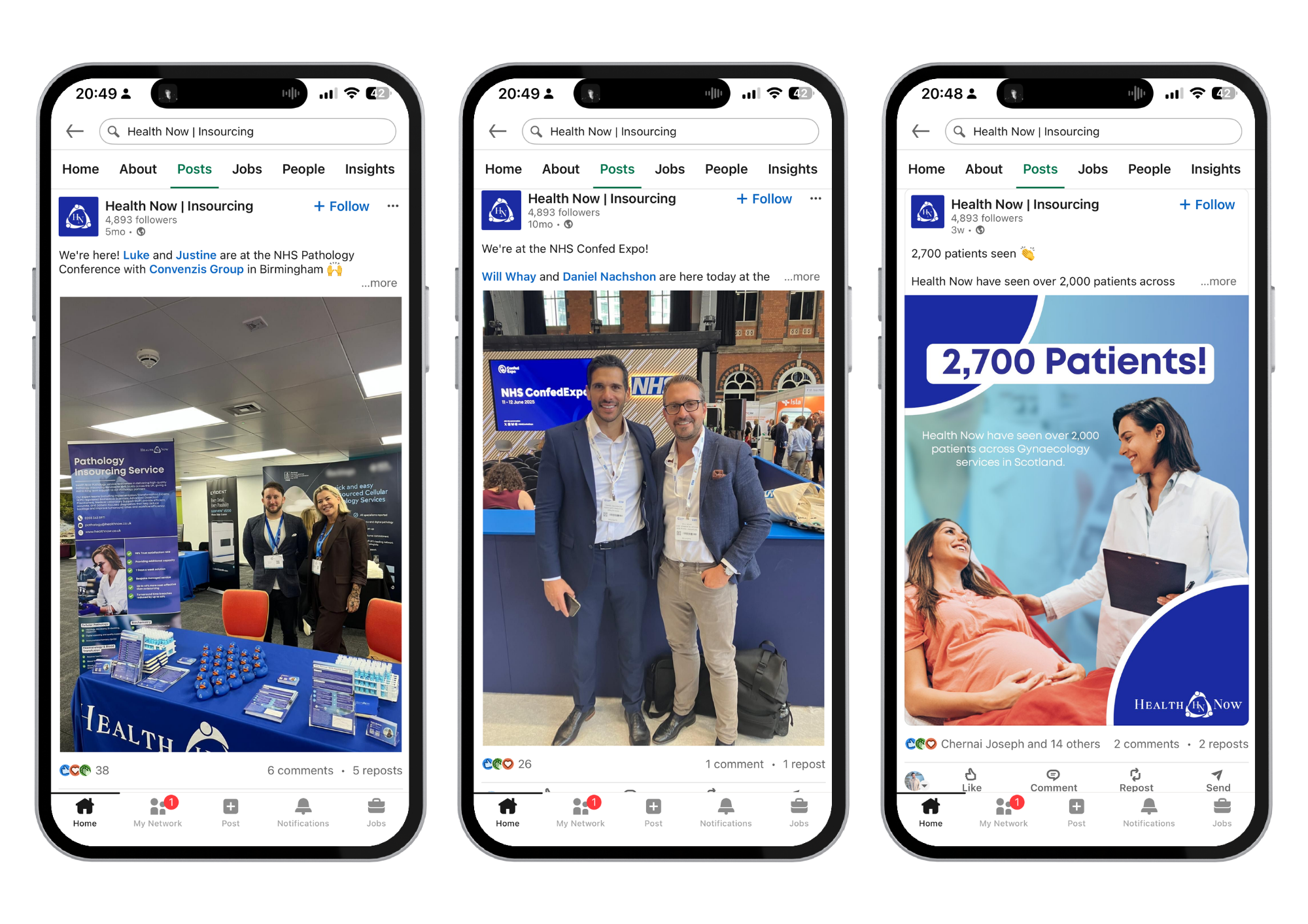 Health Now social media content showcase