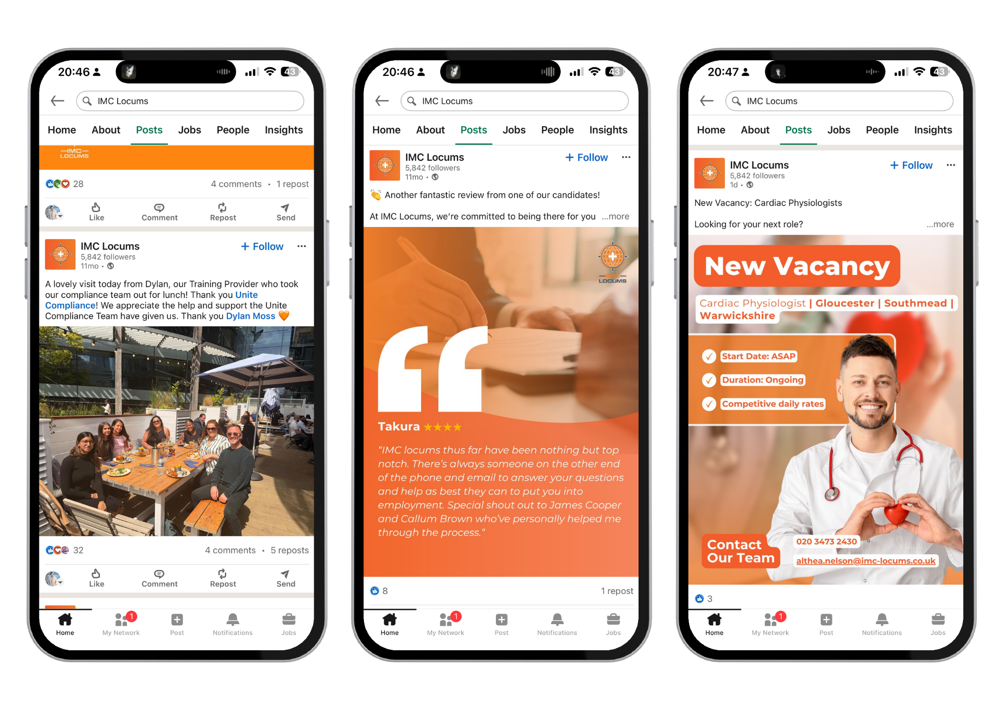 IMC Locums social media content showcase