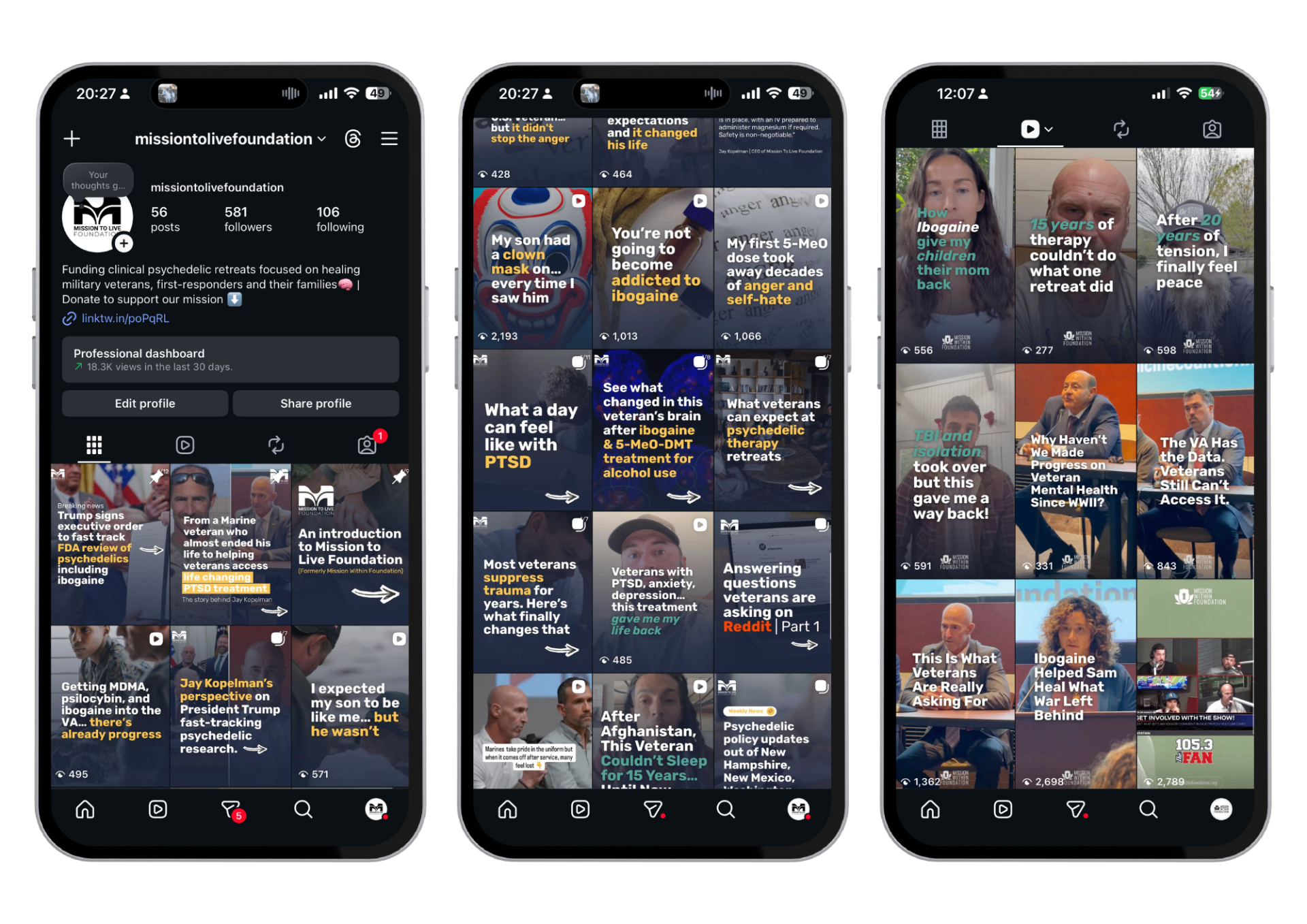 Mission to Live Foundation social media content showcase