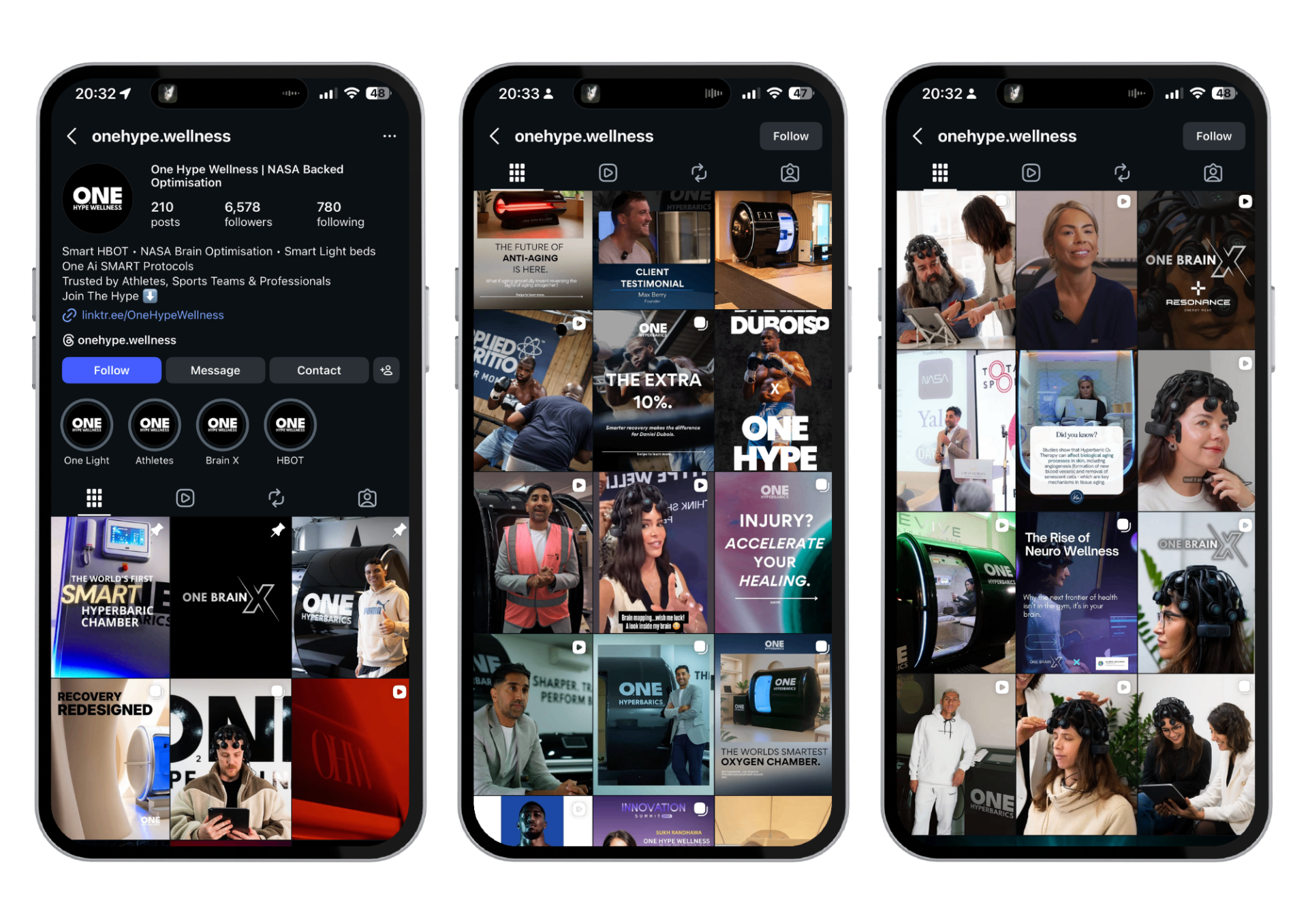 One Hype social media content showcase